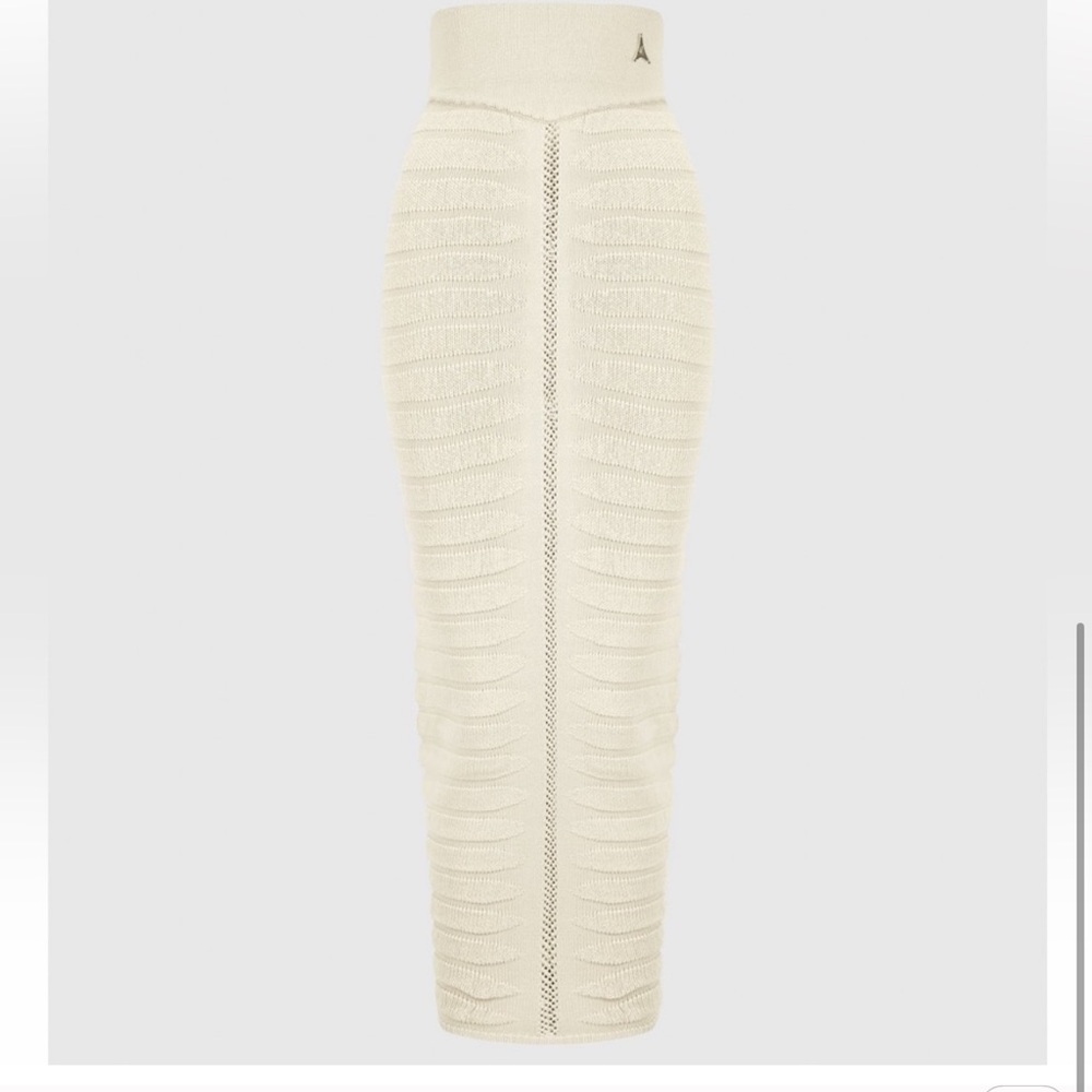 CONTOUR KNIT MAXI SKIRT - BEIGE - L / BEIGE
